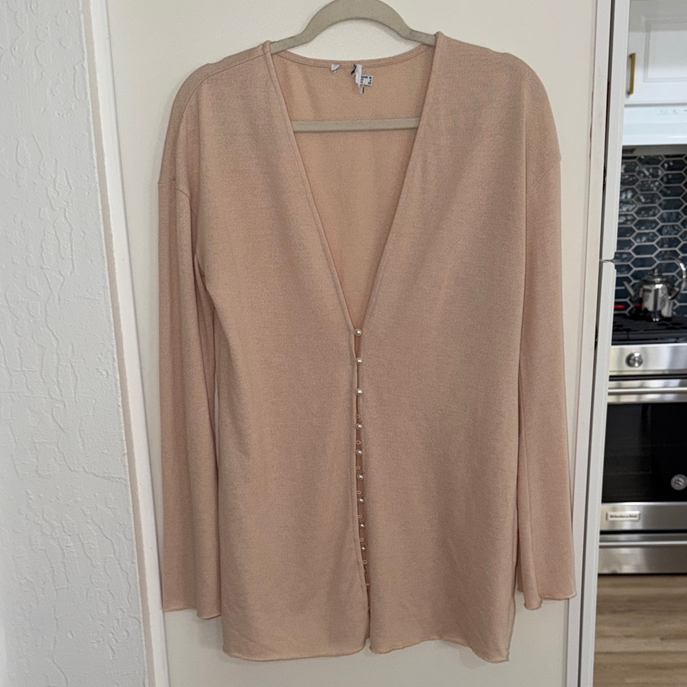 Princess Polly Macy Sweater Cardigan with Pearl Buttons - Cream | 6